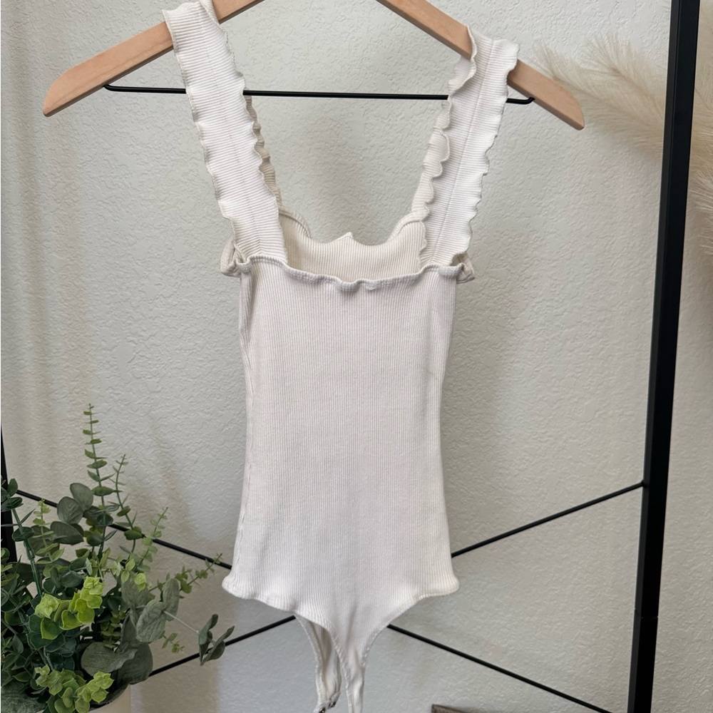 White Ruffled Kids One Piece - Picture 2 of 3